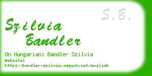 szilvia bandler business card